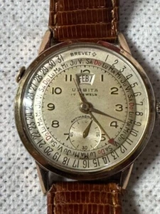 Very Fine Vintage Urbita Date-O-Graph Calendar 17 Jewels Watch - Picture 1 of 7