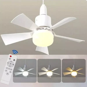 Fan Light with Remote 15.74 Inch E27 Base Screw in Small Ceiling Fan With Lamp - Picture 1 of 20