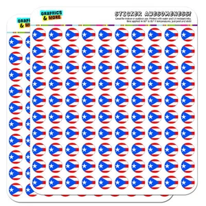 Puerto Rico National Country Flag 0.5" Scrapbooking Crafting Stickers - Picture 1 of 1