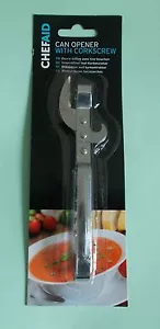 Abridor de latas Chef Aid con sacacorchos nuevo - Imagen 1 de 3