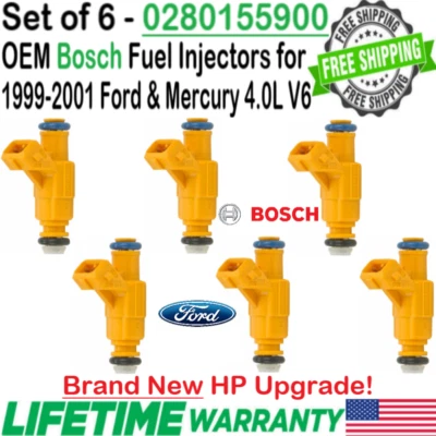 Nuevos inyectores de combustible OEM x6 Bosch HP Upgrade para Ford Explorer Sport Trac V6 2001 Foto 1 de 4