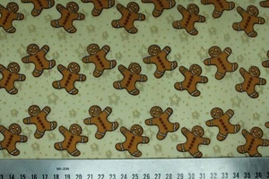 1m Lebkuchenmann Polycotton Stoff hellgelb/hellbraun Weihnachten, Herbst - Bild 1 von 3