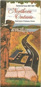 1967 Official Road Map NORTHERN ONTARIO Canada Uranium Mines Indian Reservations - Picture 1 of 8