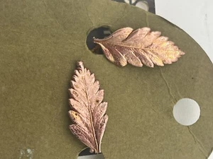 VINTAGE Leaf Design Copper Clip On Earrings "The Enchanted Forest" - Picture 1 of 7