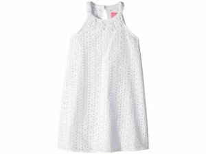 Lilly Pulitzer GIRLS Pearl Shift Dress White Oval Flower Petal Eyelet Size 5 - Picture 1 of 11