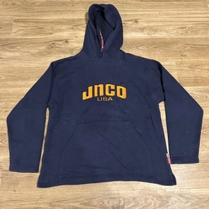 Vintage 90’s JNCO Fleece Blue Pullover Hoodie Size Youth Medium - Picture 1 of 4