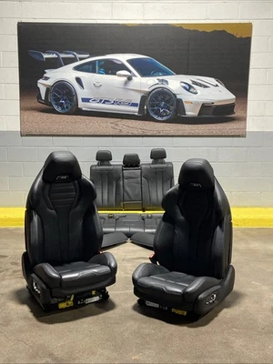 2017-2023 BMW M5 F90 Front & Rear Black Leather Sport Seats Set OEM *NOTE* - Imagem 1 de 4