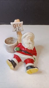 Estatuilla de Navidad de cerámica vintage Frankel Sleeping Santa Claus 26 de diciembre - Imagen 1 de 5
