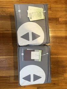 2X NEW Sleep Number Lyocell White & Pewter FlexTop Eastern King Satin Sheet Set! - Picture 1 of 6