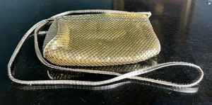 Vintage gold Metall Netz Handtasche La Regale m. Schulterriemen Reißverschluss formell SAUBER - Bild 1 von 7