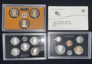 2016 US Mint SILVER Proof set - 13 coins - final yr of Pres Dollars, w/ Box, COA - Picture 1 of 2