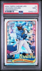 2024 Topps Chrome Update 1989 Topps Baseball Jackson Chourio #4 PSA 9 Brewers - Bild 1 von 2