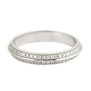 Wife Gifts 18k White Gold Diamond Band Ring For Women Handmade Rings For Women - Picture 1 of 7