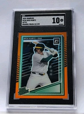 Panini Donruss Nick Kurtz 2025 clasificación prospectos óptica naranja Prizm/199 SGC 10 Foto 1 de 2