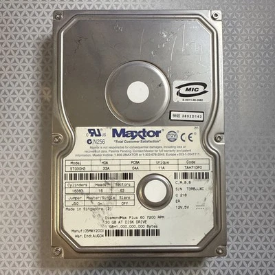 Hard Drive Maxtor Diamondmax Plus 60 7200  30GB 5.4K Ata 3.5'' - Image 1 of 2