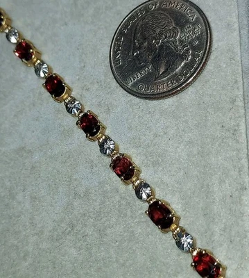 Pulsera Tenis Granate Genuino GP Plata de Ley 925 De Colección - Caja de Regalo 7.5"- Foto 1 de 4