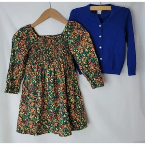 J. Crew- Girl's Dress and Cardigan sweater- size 5 - Picture 1 of 7
