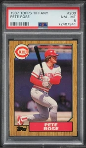 1987 Topps Tiffany BB Card #200 Pete Rose Cincinnati Reds PSA 8 NM-MT - Picture 1 of 2