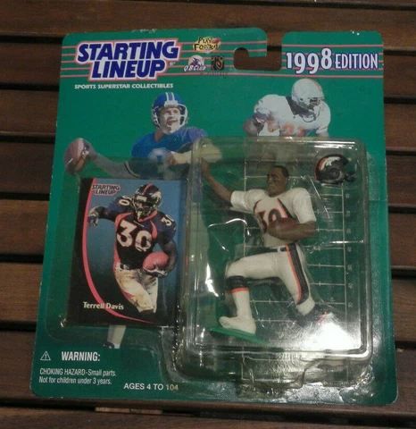 DENVER BRONCOS TERRELL DAVIS #30 NFL FOOTBALL STARTING LINEUP 1998 EDITION SLU Cover