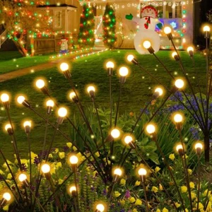 LED Solar Garden Lights Firefly Christmas Outdoor Sway Lamp Yard Pathway Decor - Picture 1 of 30