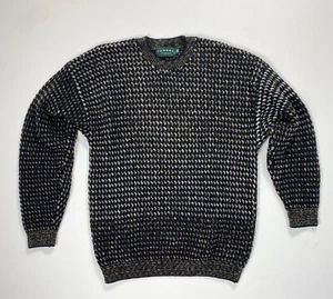 Vintage Tundra Canada Men’s XL Woven Sweater Wool Black Outdoors Cabin Gorpcore - Picture 1 of 8