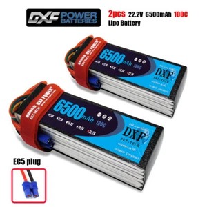 Batería DXF 2 piezas 6S 6500 mAh Lipo 22,2 V 100 C EC5 RC Lipo batería barco camión - Imagen 1 de 7