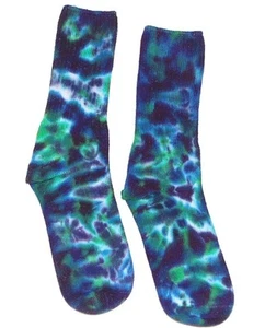 Kid's Tie Dye Bamboo Socks Purple and Green Blotter Youth Socks Hippie art boho - Picture 1 of 1