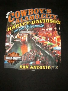 Harley Davidson Motorcycles 2015 San Antonio Texas T Shirt Sz L Alamo Riverwalk - Picture 1 of 5