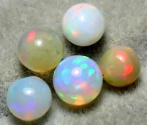 3.65 Ct Natural Ethiopian Opal Sphere Ball 5 Pcs Loose Gemstone Making Jewellery - Picture 1 of 6