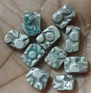 Antike Indien PANCHALA Janapada Punch Mark Silbermünze 800 v. Chr. - 35$ für 1 Münze - Bild 1 von 2