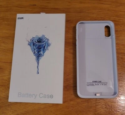 Apple iPhone XS Max Banco de Alimentación Cargador de Batería Estuche Cubierta 6000mAh Blanco Mármol Foto 1 de 4