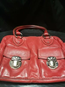 VTG ORIGINAL AUTHENTIC MARC JACOBS RED LEATHER SILVER HARDWARE LUXURY BLAKE BAG - Picture 1 of 10