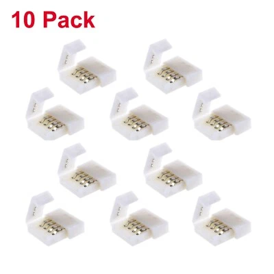 10Pack 4-Pin LED Strip Connectors For 10mm 3528 5050 5630 RGB LED Light to Wire - Image 1 of 4