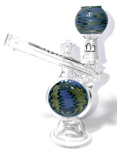 Silika Glass 10mm Micro Sidecar Oil Rig With Heady Bubbler & Dome, Nail Included - Picture 1 of 13