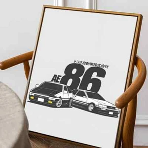 Initial D AE86 Anime Poster, Japanese Car Enthusiast Art Wall Decor , No Frame - Picture 1 of 2