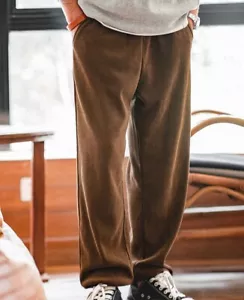 Pantalones Largos Tubo Recto Imitación Pana Hombres Otoño Moda Calle - Imagen 1 de 13