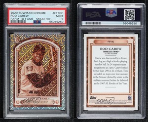 2020 Bowman Chrome Farm to Fame Mojo Refractor Rod Carew #FTF-RC PSA 9 MINT HOF