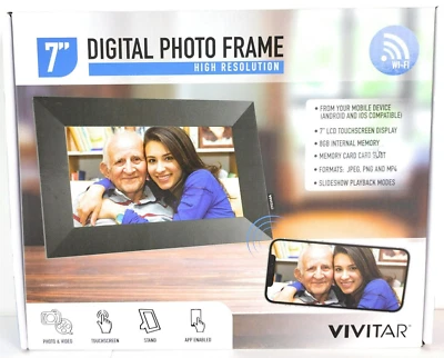 Vivitar Wifi 7in Touch Screen Digital Photo Frame Mobile Android IOS Compatible - Image 1 of 4