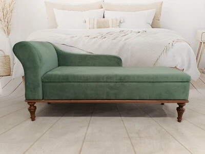 Sage green sofa, Chaise lounge sofa, Single sofa, Lounger sofa, Living room sofa - Image 1 of 4
