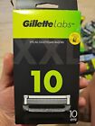 10 X Gillette Labs Razor Blade Refills Replacement Cartridges Genuine & Sealed