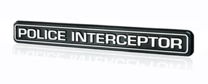 Mustang Crown Vic Taurus SSP Police Interceptor Emblem Chrome & Black 6.75" Long - Bild 1 von 2