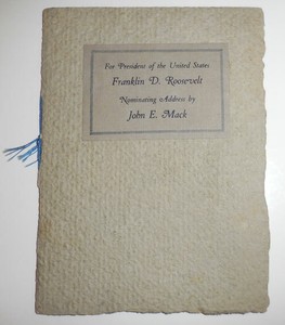 U S Presidents / For President of the United States Franklin D Roosevelt 1st ed