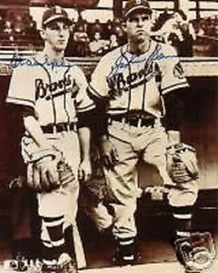 Warren Spahn Johnny Sain Boston Braves Signed Photo JSA - Picture 1 of 1