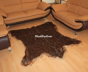 Large Grizzly 5' x 6' rug Lodge and Cabin Bearskin \ - Picture 1 of 1