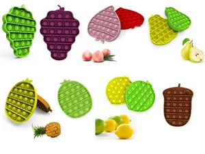 Push It Pop Bubble Sensory Fidget Special Needs Kids Toy Silent Autism Fruits - Picture 1 of 12