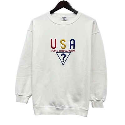 Guess USA International Vtg 90's Men's Crewneck Sweatshirt Pullover White OS guc - Image 1 of 4