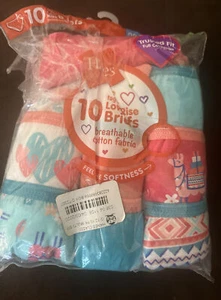 Paquete de 10 calzoncillos de tiro bajo 100 % algodón Hanes para niñas talla 12 - Imagen 1 de 5