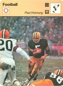 PAUL HORNUNG 1977 Sportscaster card #16-12 GREEN BAY PACKERS - Picture 1 of 2