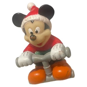 Vintage Walt Disney Mickey Mouse Christmas Santa Claus Holiday Figurine 3" Tall - Picture 1 of 8