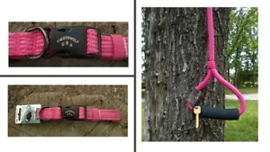 Timberwolf Braided Matching Large Rose Pink Collar & 6' Comfort Handle Leash Set - Picture 1 of 4